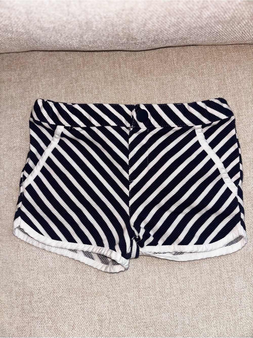 Kids Navy and White Striped Pull-On Shorts